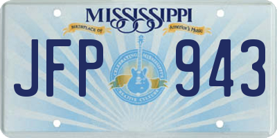 MS license plate JFP943