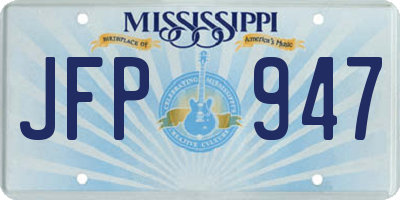 MS license plate JFP947