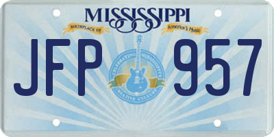 MS license plate JFP957