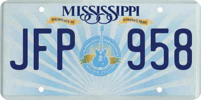 MS license plate JFP958