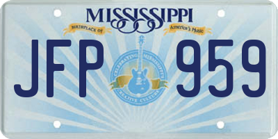 MS license plate JFP959