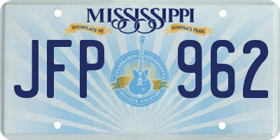 MS license plate JFP962
