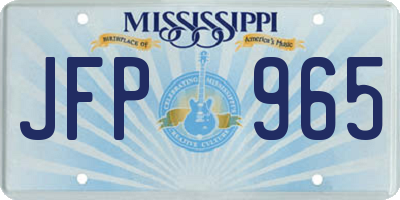 MS license plate JFP965