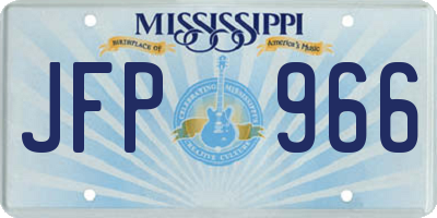 MS license plate JFP966