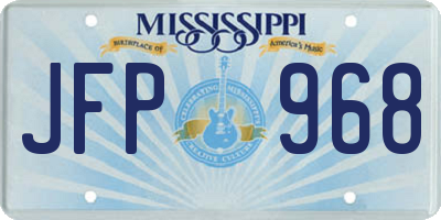 MS license plate JFP968