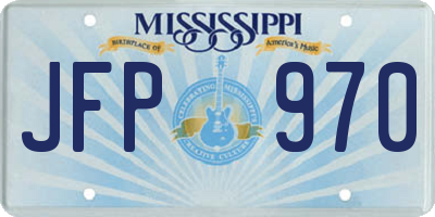 MS license plate JFP970