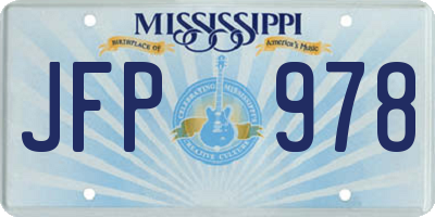 MS license plate JFP978