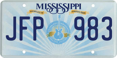 MS license plate JFP983