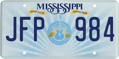 MS license plate JFP984