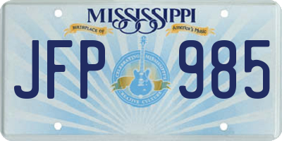 MS license plate JFP985