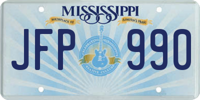 MS license plate JFP990