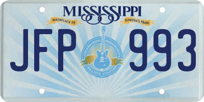 MS license plate JFP993