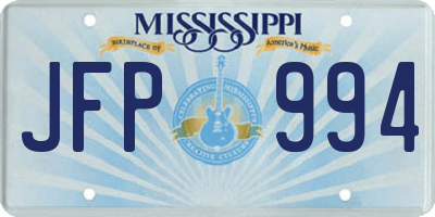 MS license plate JFP994