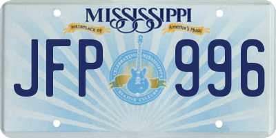 MS license plate JFP996