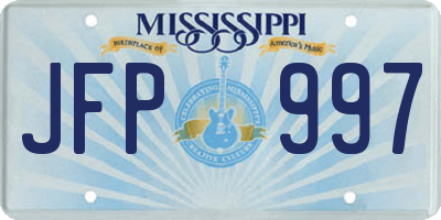 MS license plate JFP997