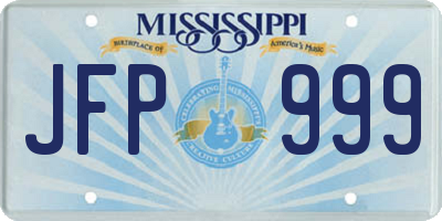 MS license plate JFP999