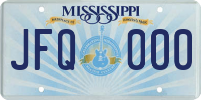 MS license plate JFQ000
