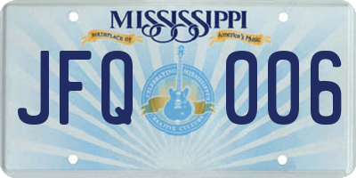 MS license plate JFQ006