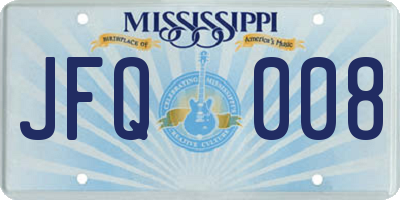 MS license plate JFQ008
