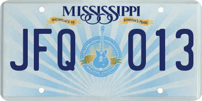 MS license plate JFQ013
