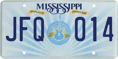 MS license plate JFQ014