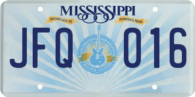 MS license plate JFQ016
