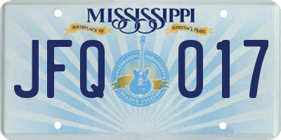 MS license plate JFQ017