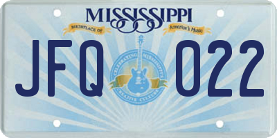 MS license plate JFQ022