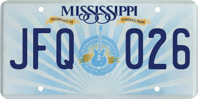 MS license plate JFQ026