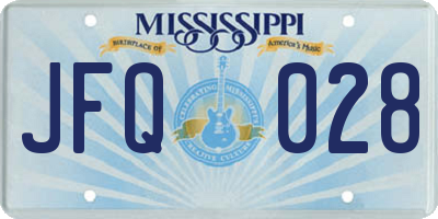 MS license plate JFQ028