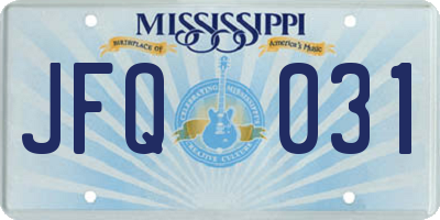 MS license plate JFQ031