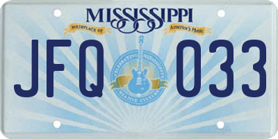 MS license plate JFQ033