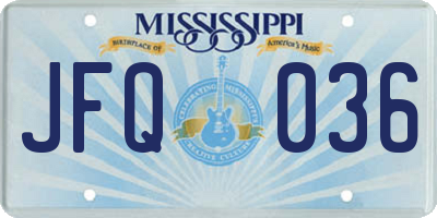 MS license plate JFQ036