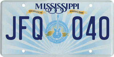 MS license plate JFQ040