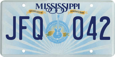 MS license plate JFQ042