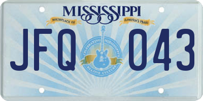 MS license plate JFQ043