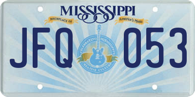 MS license plate JFQ053