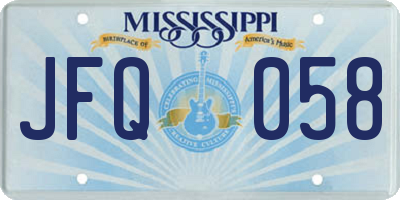MS license plate JFQ058