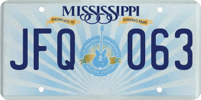 MS license plate JFQ063