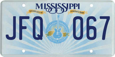 MS license plate JFQ067