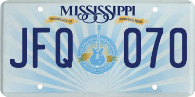 MS license plate JFQ070