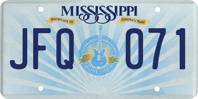 MS license plate JFQ071