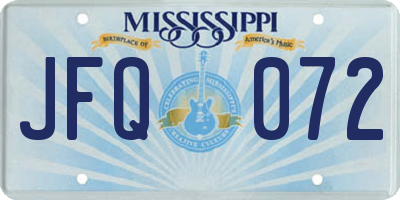 MS license plate JFQ072