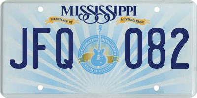 MS license plate JFQ082