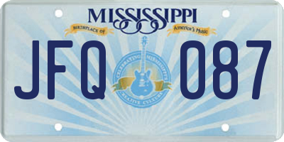 MS license plate JFQ087
