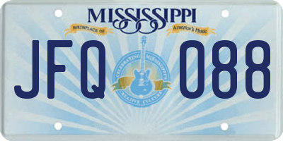 MS license plate JFQ088