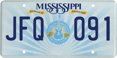 MS license plate JFQ091