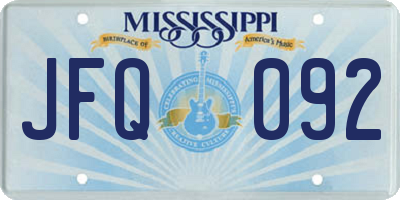 MS license plate JFQ092