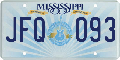 MS license plate JFQ093