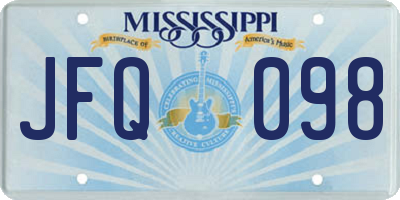 MS license plate JFQ098